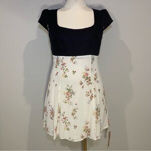 Reformation Tivoli Dress in Black/Perfume, size 10
